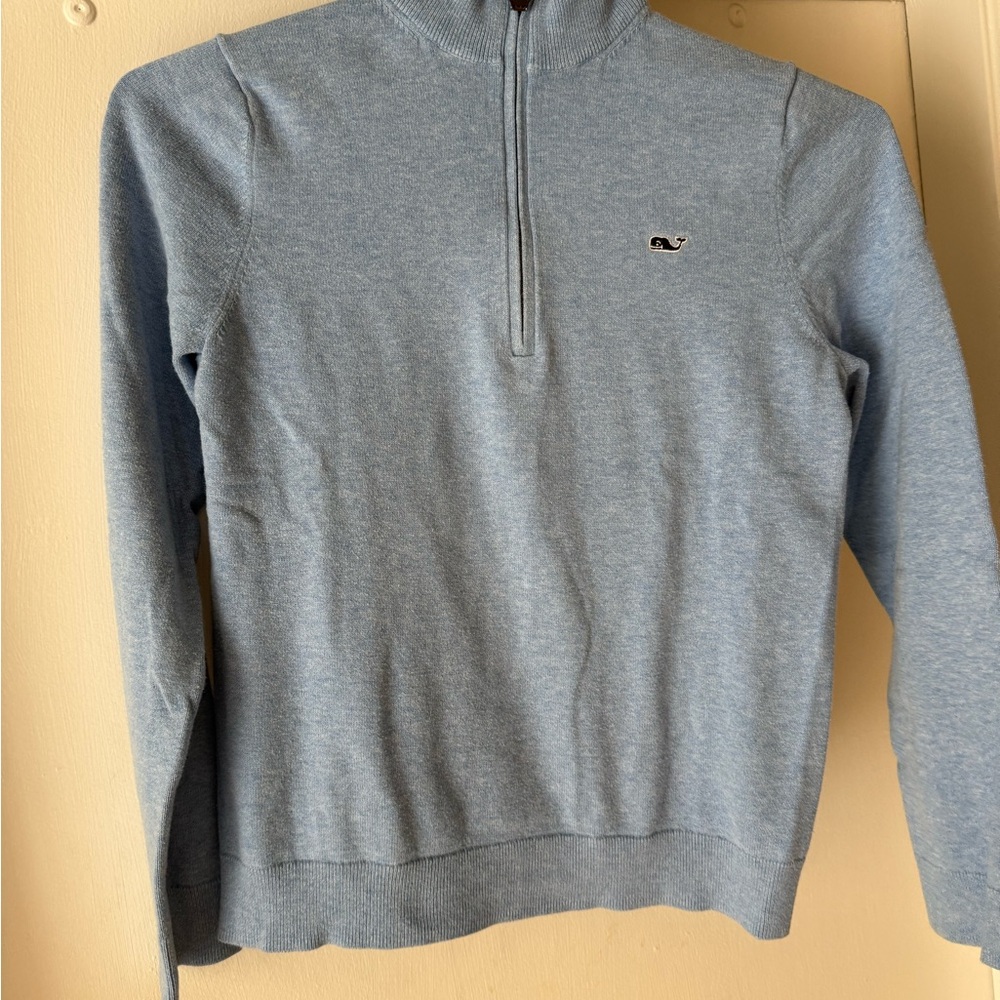 Vineyard Vines Blue Grey Zip Up Sweater Classic Knit